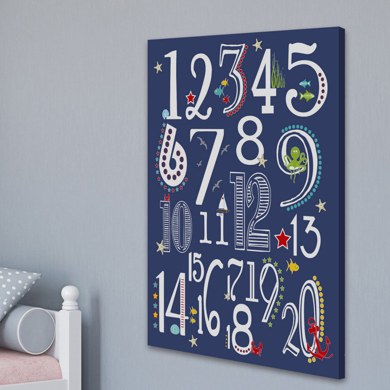 «123 Nautical Navy», reproduction sur toile tendue, H 30 po x l 20 po x P 1,5 po