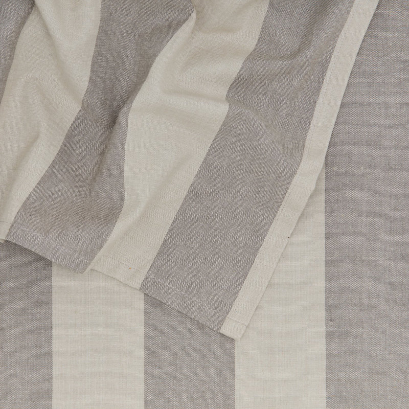Light Grey and Dark Grey Striped Rectangular Fabric Tablecloth