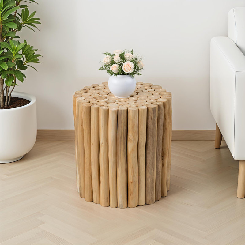 Amhold Solid Wood End Table, Natural