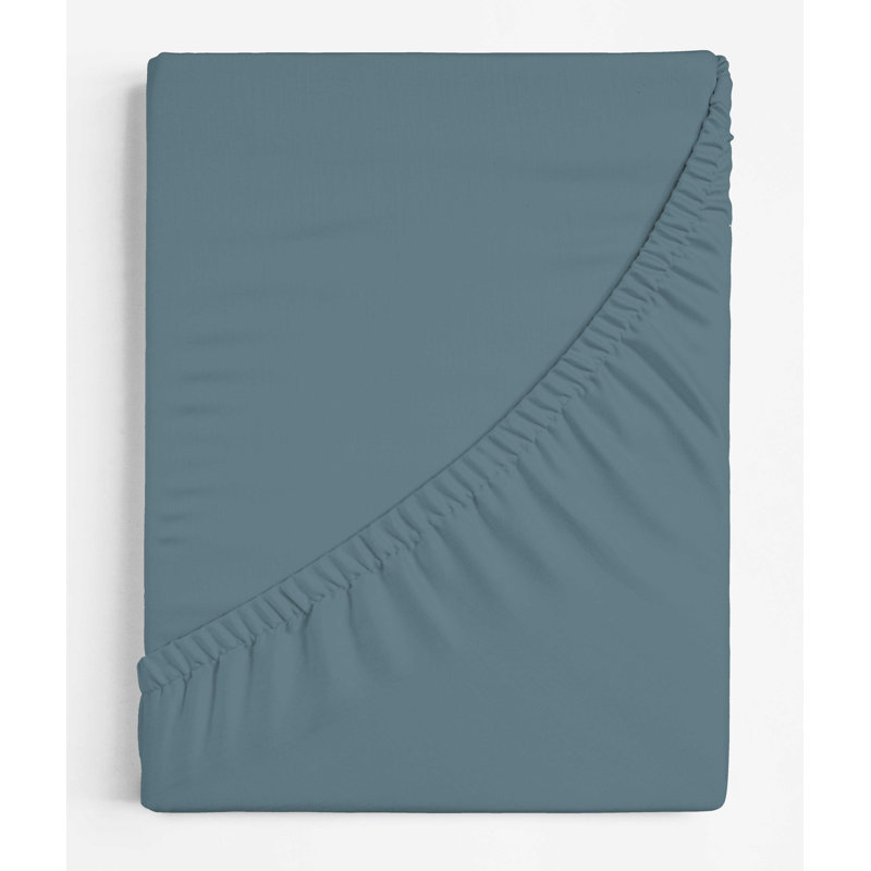 Oslo Plain Weave / Muslin Fitted Sheet, Single (3'), Ocean
