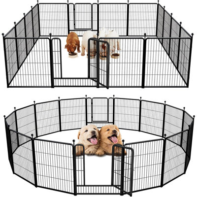 Rollick Dog Playpen for Yard, RV Camping, 32 inch 16 Panels for Small and Medium DogsPatented