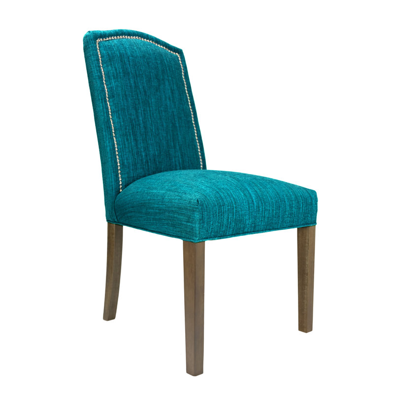 Chaise rembourrée Chalus Hermanson, Noyer, Turquoise