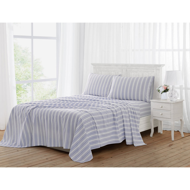 Ensemble de draps à rayures The Farmhouse par Rachel Ashwell, Ensemble de draps pour lit double avec 2 taies d'o