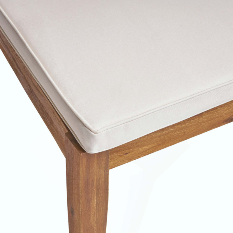 Chaise de salle à manger d'extérieur sans accoudoirs avec coussins (ensemble de 2), résistante aux intempéries et durable pour un patio