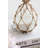Clear 30-Minute Hourglass With White Sand And Tan Cotton Netting-633419729