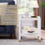Table de bout en verre, table d'appoint de style moderne, table carrée pour le salon, verre trempé avec structure en métal, table de chevet, 2 couches, blanc-2136353095
