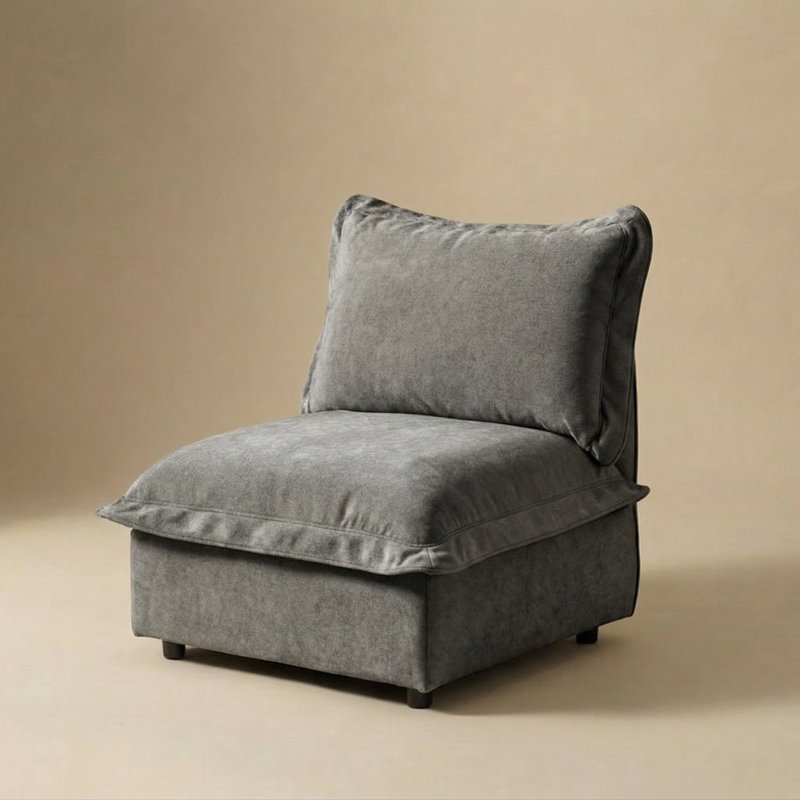 Module de canapé de rangement sans accoudoirs Qoosh, gris fossile, Fossil Grey