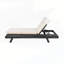 Chaise longue Sef avec appui-tête ajustable, bois d'acacia noir, coussins résistants à l'eau pour un confort optimal à l'extérieur-437547696