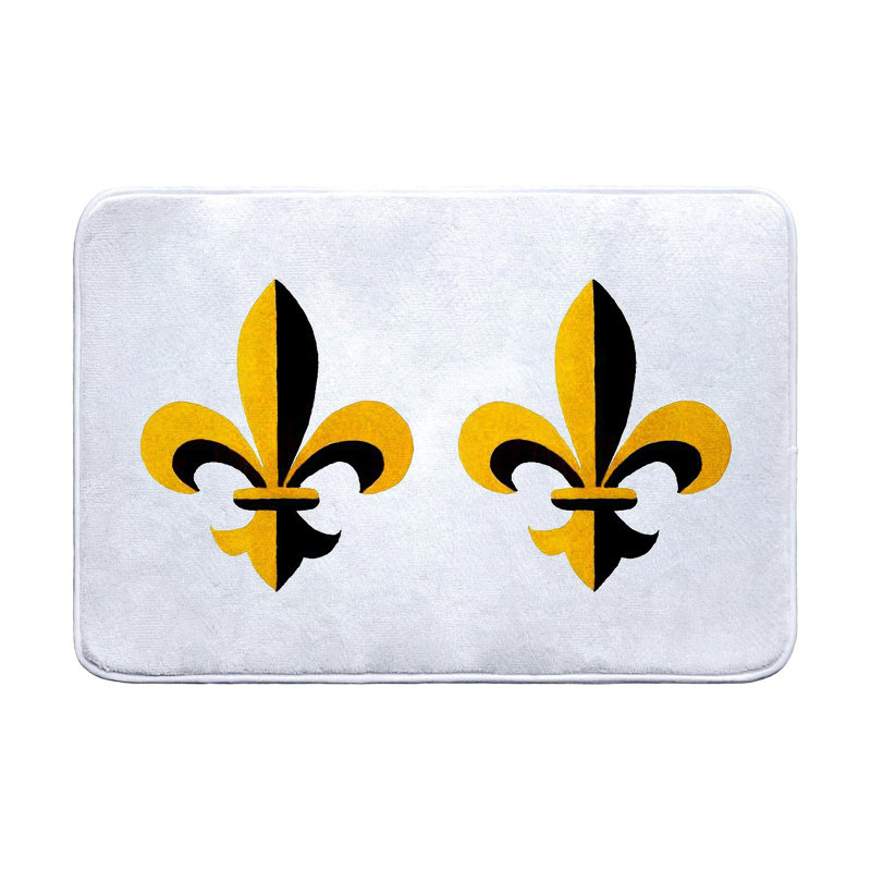 Tapis de bain Fleur-de-lis, L 36 po x l 24 po