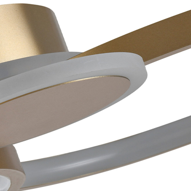 Arlyss 3-Light 21.7" Simple Circle LED Semi Flush Mount, Gold