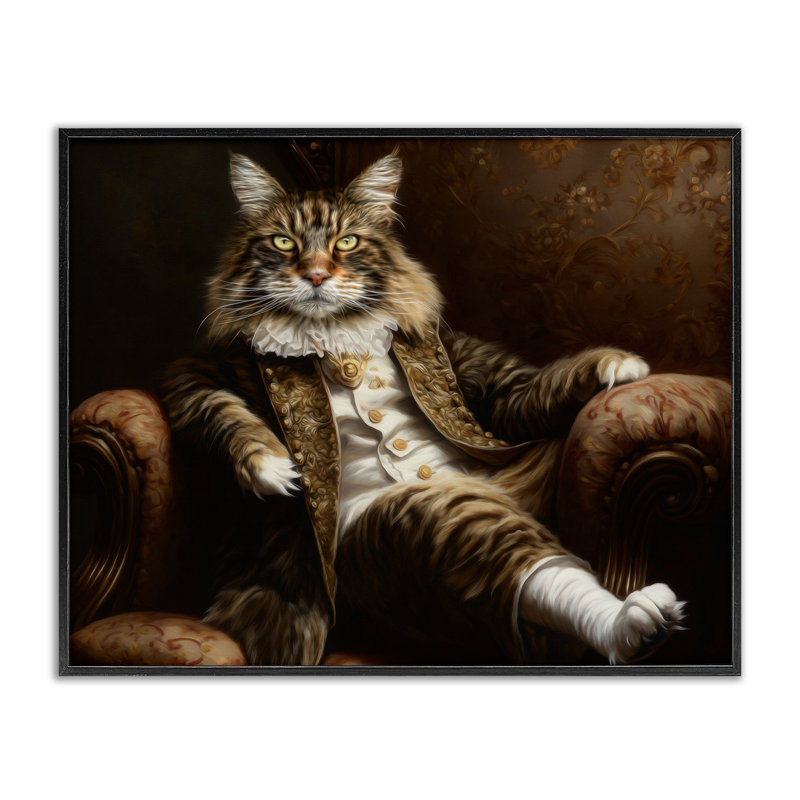Estampe numérique Baron Whiskerton, par Kelley Parker, H 11 po x l 14 po, Giclée encadrée noir minuit