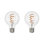 Ensemble de 2 ampoules à DEL à intensité variable de 4,5 watts avec une finition transparente et une base moyenne (E26) à filament incurvé à DEL