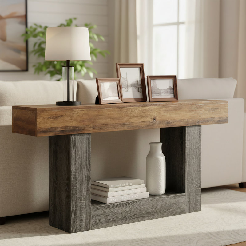 Narrow Wooden Side Table, Rectangular Living Room Table Beside The Sofa