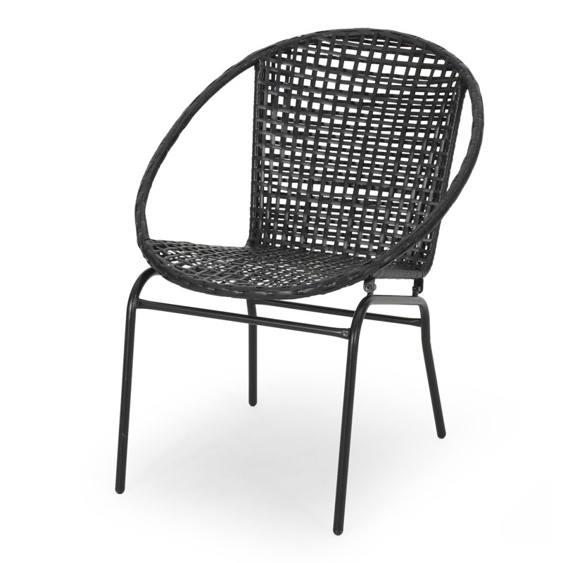 Desdemona Outdoor Modern Patio Chair, Black