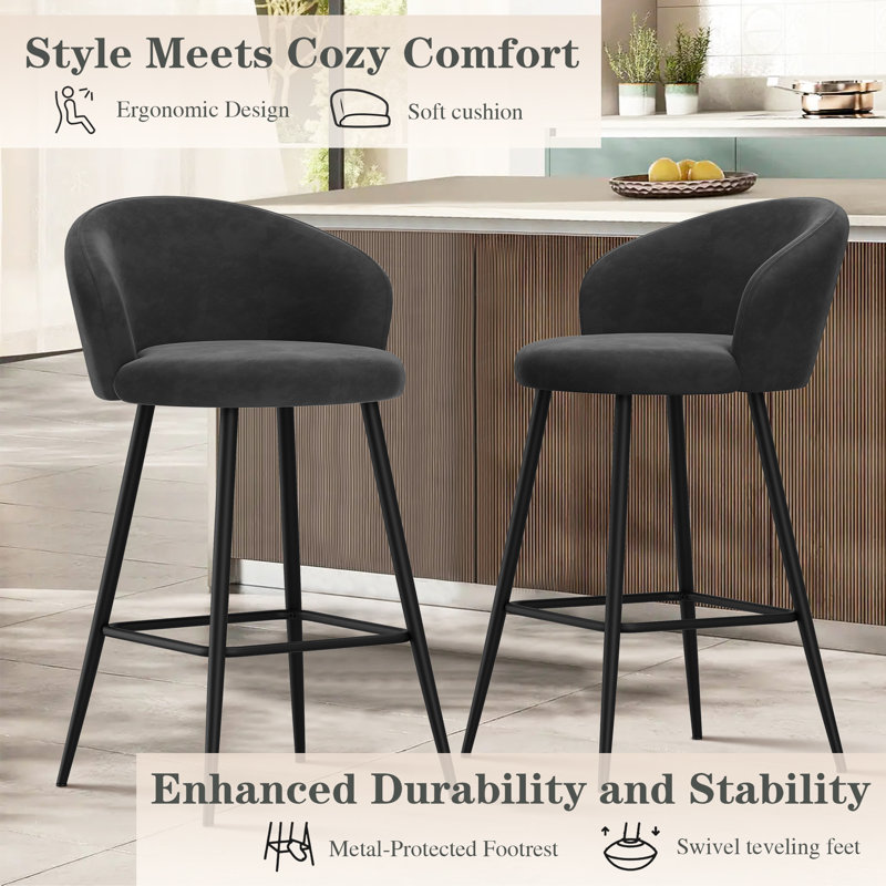 Latitude Run Upholstered Counter Stool Set of 4