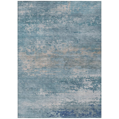 Machine Washable Indoor/Outdoor Xhevrie Sky Rug