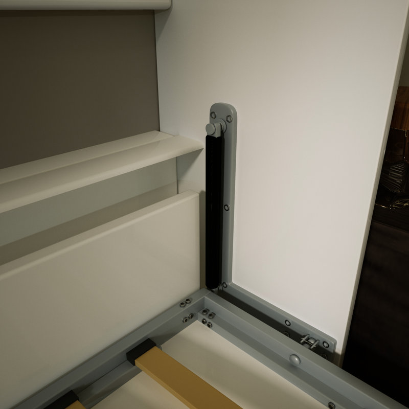 Lit avec tablette pour économiser de l'espace - Simple, apparence moderne, structure en métal de taille simple