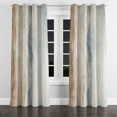 Aylinn - Coastal Ocean Blackout Grommet Curtain - 1 panel