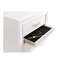Table de chevet 2 tiroirs, blanc - poignées en strass rehaussant l'apparence, rayures scintillantes pour la chambre à coucher