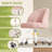 Teddy Upholstered Task Chair with Wheels, Height Adjustable Vanity Desk Chair for Small Spaces-1386212099