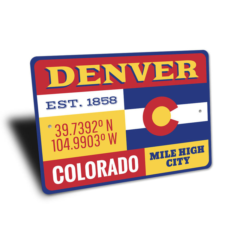Enseigne en aluminium Denver, H 10 po x l 14 po x P 0,04 po