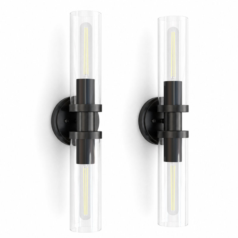 Lampe murale cylindrique 2 têtes Barbell, Brushed Gold