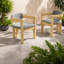 Ensemble de 2 chaises de patio Comfort, ensemble de salle à manger d'extérieur moderne en bois d'acacia