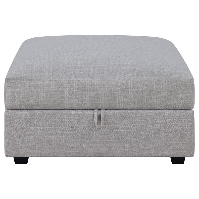Blydenburgh Square Upholstered Storage Ottoman Grey