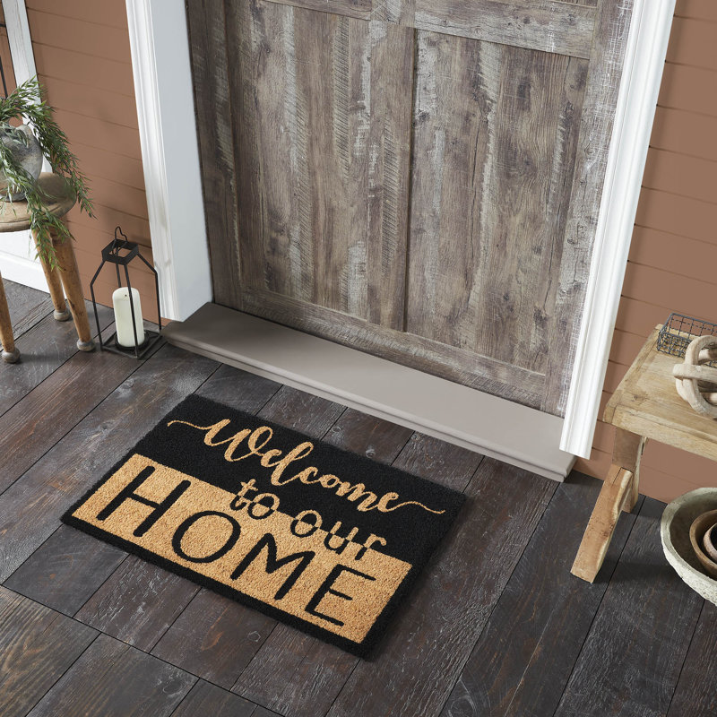 Timeless Classics Welcome To Our Home Black Tan Coir Rug Rect, 20" W x 30" L