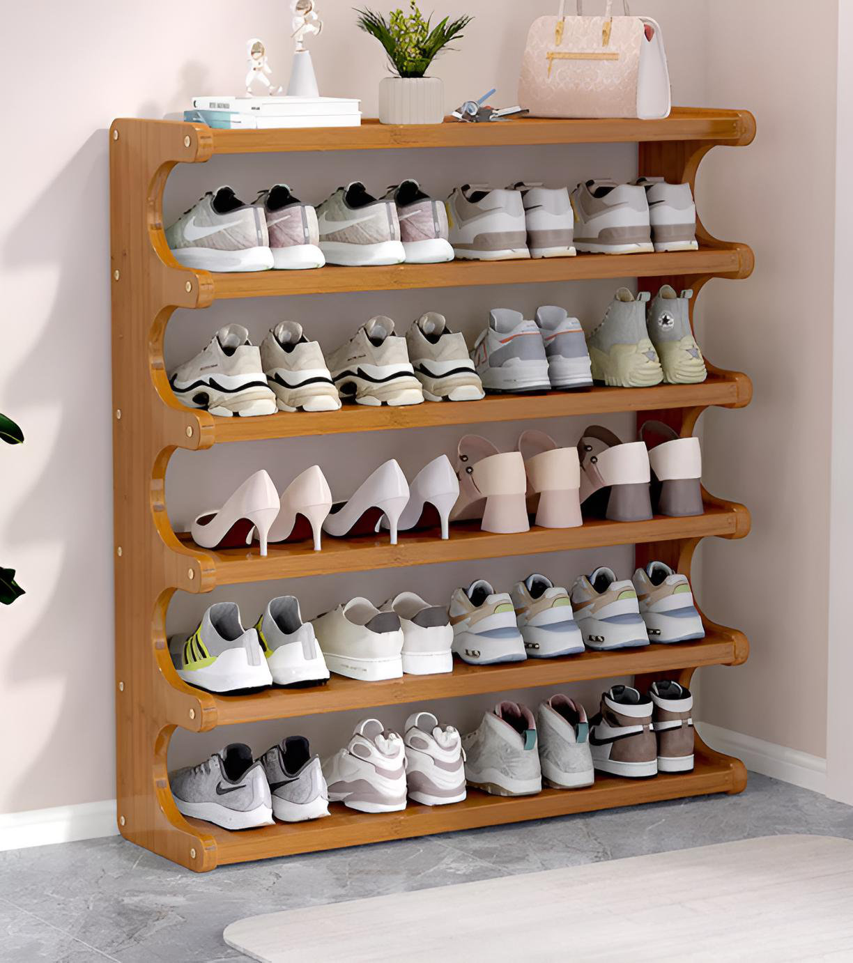 Simple Shop Rack Rebrilliant U-Shaped Simple Shoe Rack, Multi-Layer Storage - Wayfair Canada