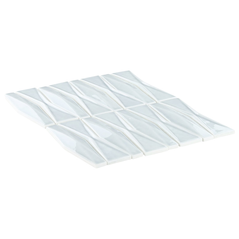 Carreau de mosaïque en verre 13 po x 16 po Divine Harlequin (1,39 pieds carrés / feuille), Bleu clair