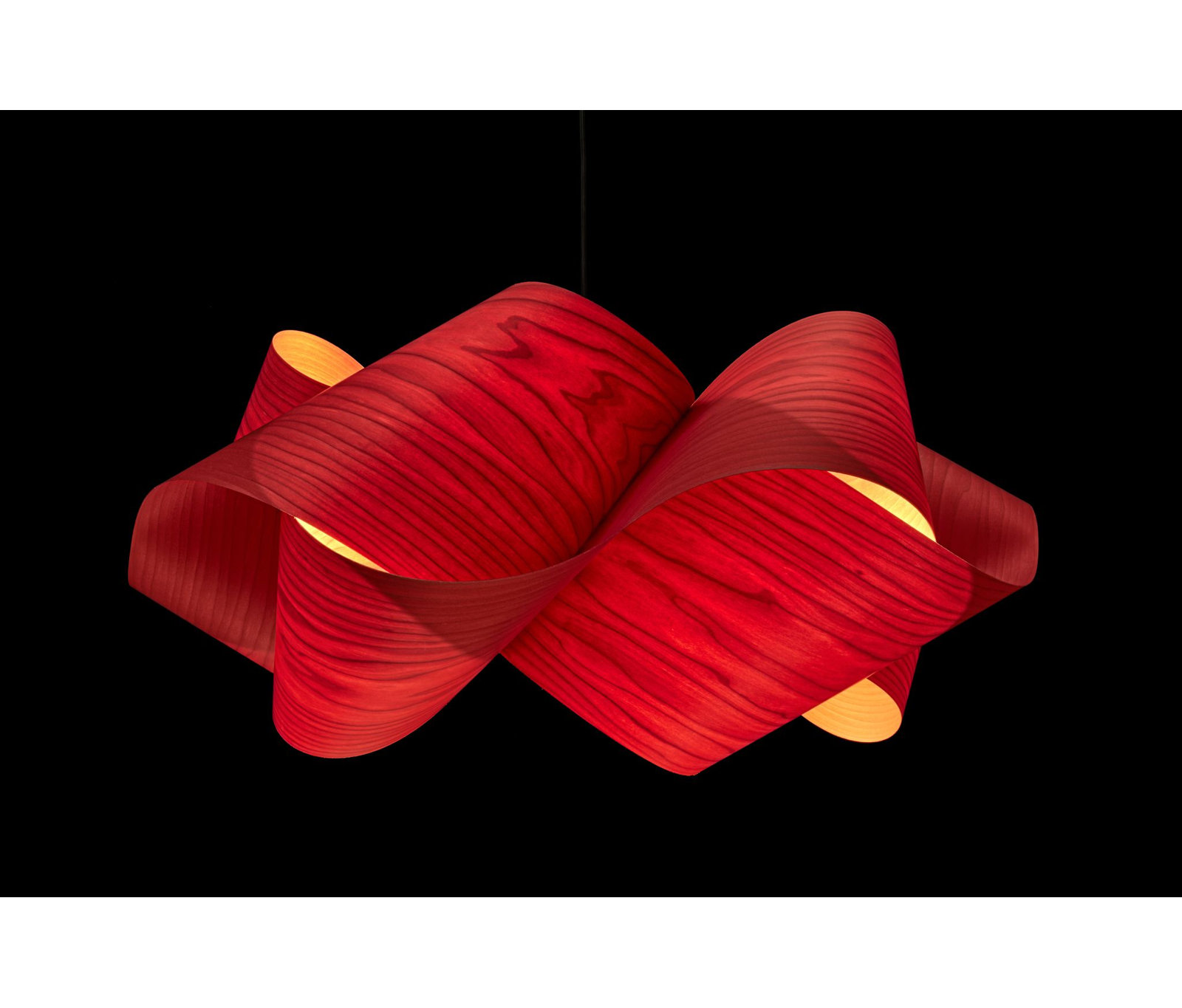 Swirl Single Light Dimmable Pendant, Red, E26, Nickel