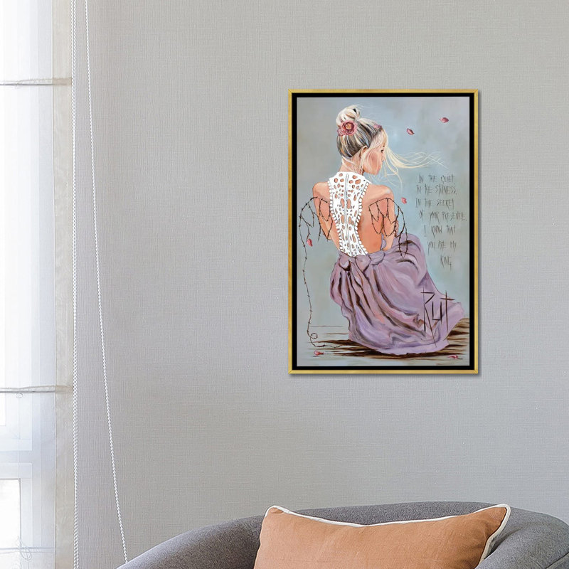"In the quiet" par rut art Creations, reproduction d’art, Pas de tapis, H 18 po x l 26 po x P 1,5 po, Toile encadrée d'or
