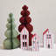 Hand-Painted Paper Mache Houses