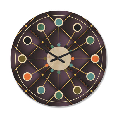 Motif matelassé - Horloge murale Mid-Century