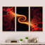 «Orange and Red Fractal Spirals», ensemble de 3 impressions sur toile à cadre flottant-1597455446-1597455447