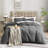 Waffle Weave Duvet Cover Set Cotton and Linen Blend Textured-112602235-110476436