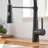 Commercial Black Kitchen Faucet With Pull Down Sprayer, Single Handle Single Lever Kitchen Sink Faucet