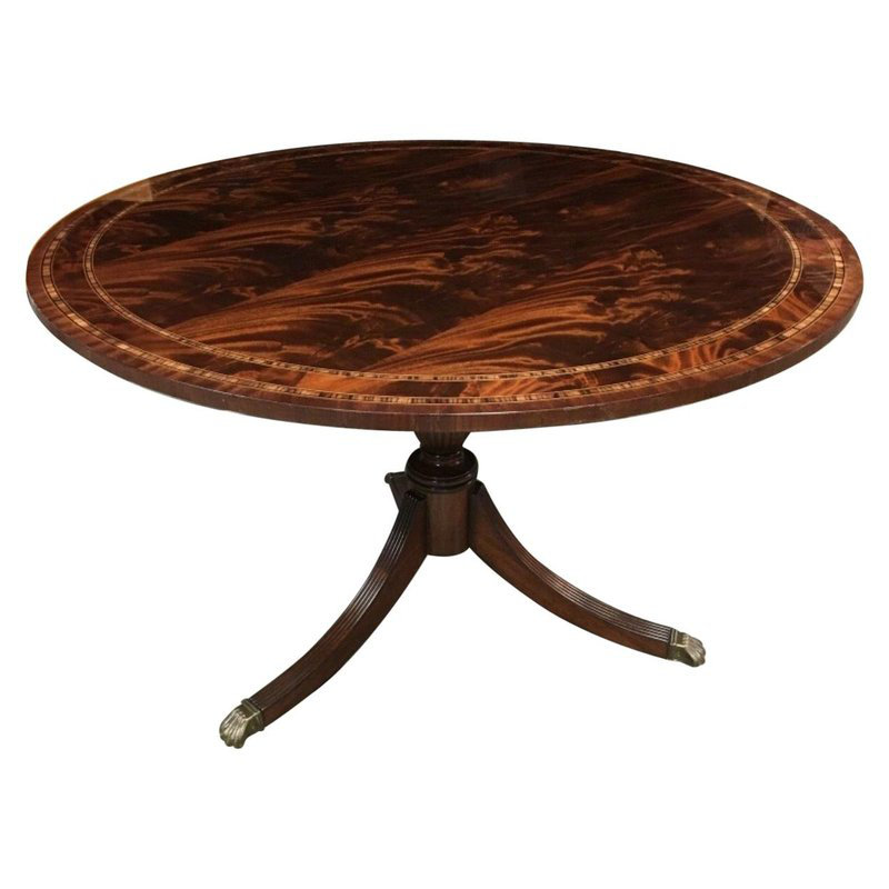 Round Mahogany Wood Dining Table