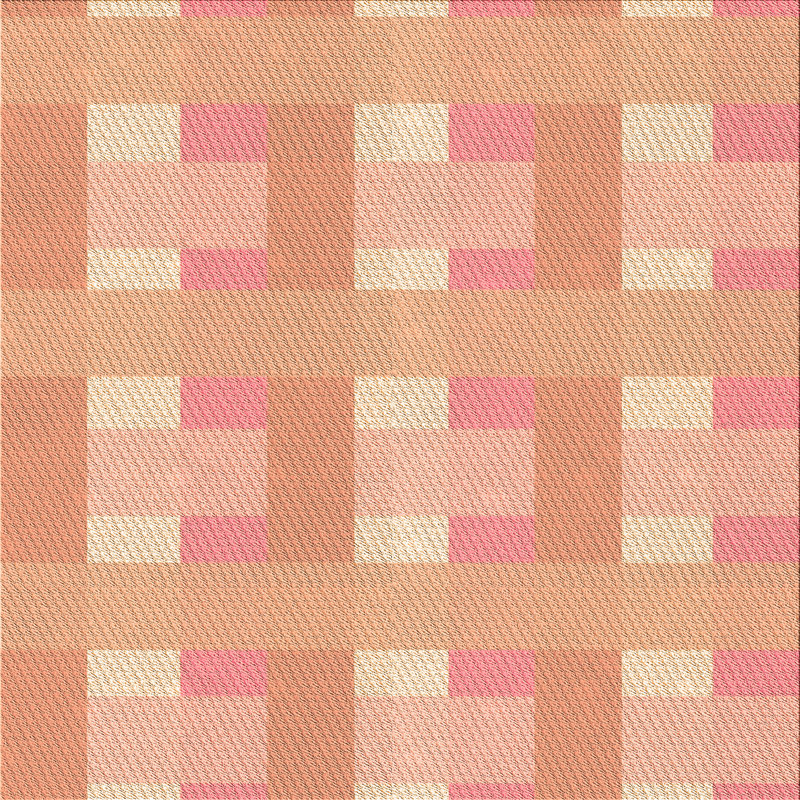 Tapis géométrique en laine orange, Carré 3 pi