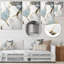 Décoration murale abstraite géométrique en marbre doré et blanc I - marbre abstrait-87839056