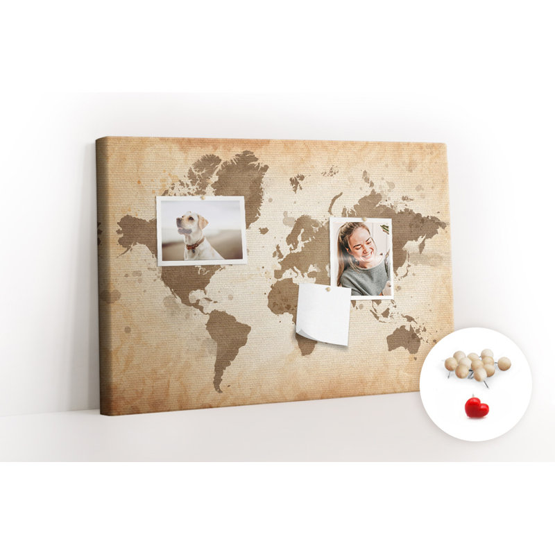 Wall Mounted bulletin board print home decor notice boards for office corkboard Painted map