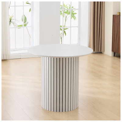 Table de salle à manger moderne moderne en bambou et contreplaqué, 33,5 x 33,5 x 29,5 pouces