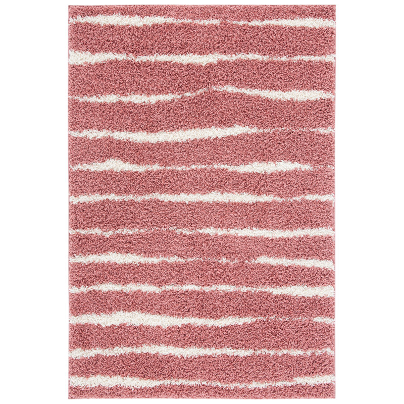 Averian Shag 603 Area Rug In Pink / Ivory, Rectangle 9' x 12'