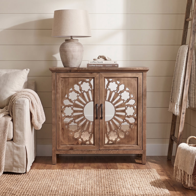 2-Door Mirrored Accent Cabinet