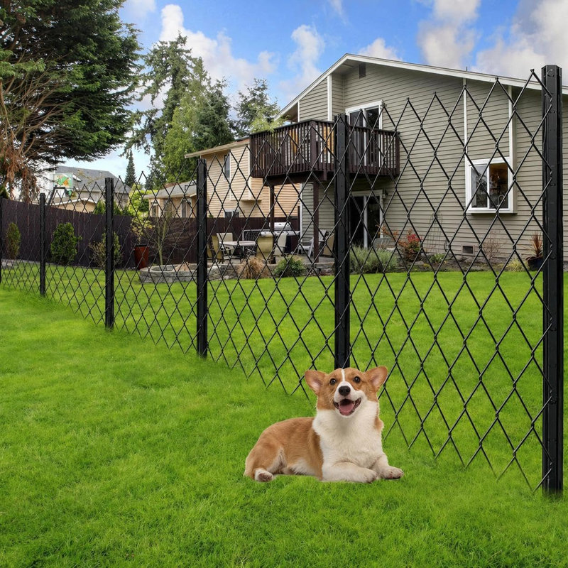 1 cm W Gate Fencing, 150" H x 1" W, Black