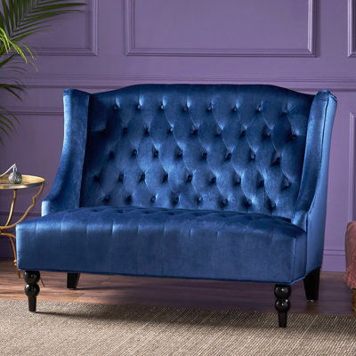 Style moderne en velours bleu marine, avec oreilles à oreilles et velours gracieux avec coutures en losanges