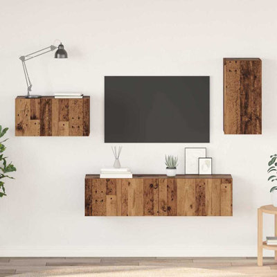 TV Cabinet Set Wall-Mounted 4 Pcs 30.5 X 30 X 60 Cm