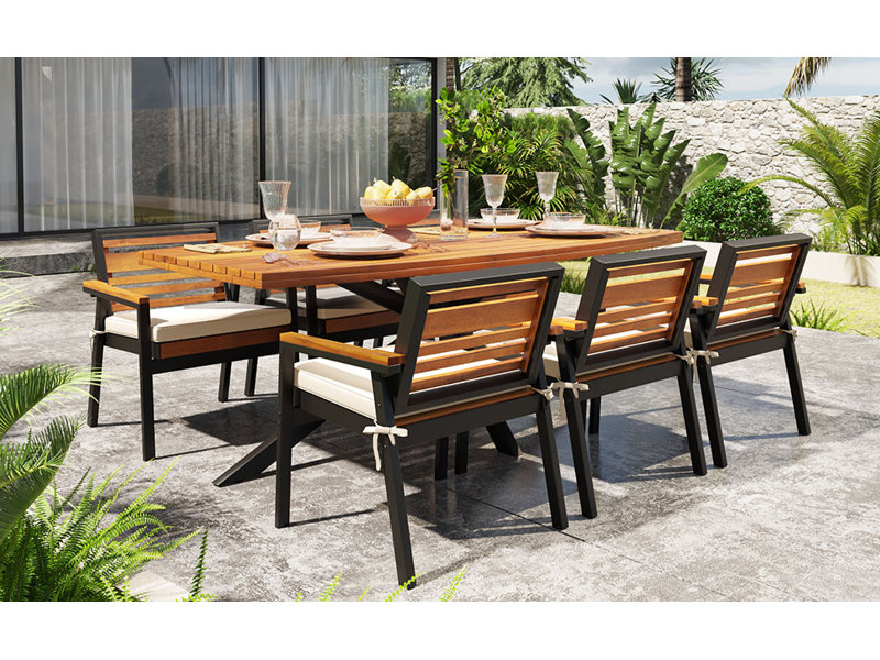Ensemble de salle à manger 7 pièces Modern, Beige