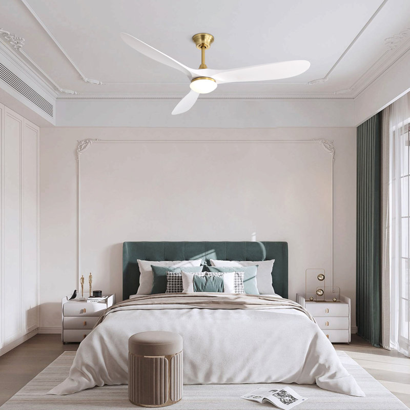 60-Inch Smart Ceiling Fan With Light, Smart App & Remote Control,DC Motor,1H/4H/8H Timer, Ideal For Large Spaces, Golden